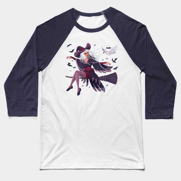 The Crow Witch's Gift Baseball T-Shirt by AliceQuinn